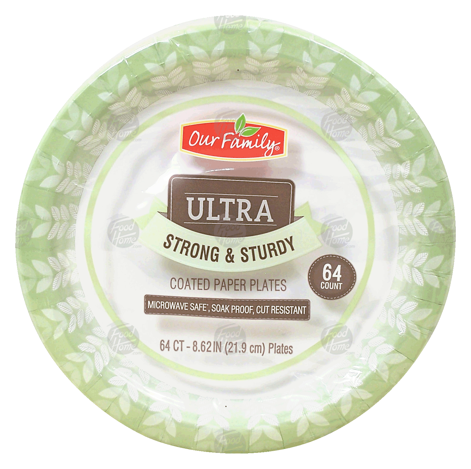 Our Family Ultra coated paper plates, strong & sturdy, microwave safe, 8.62-inch Full-Size Picture